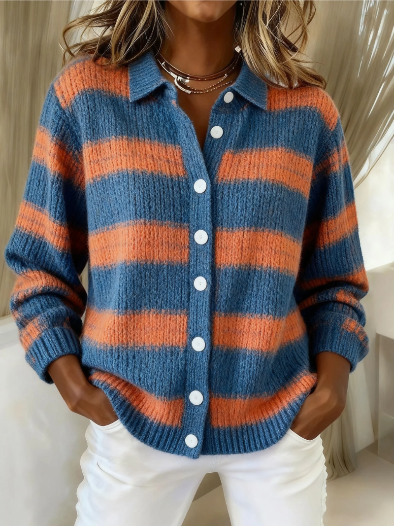 Lena | Striped Knitted Cardigan