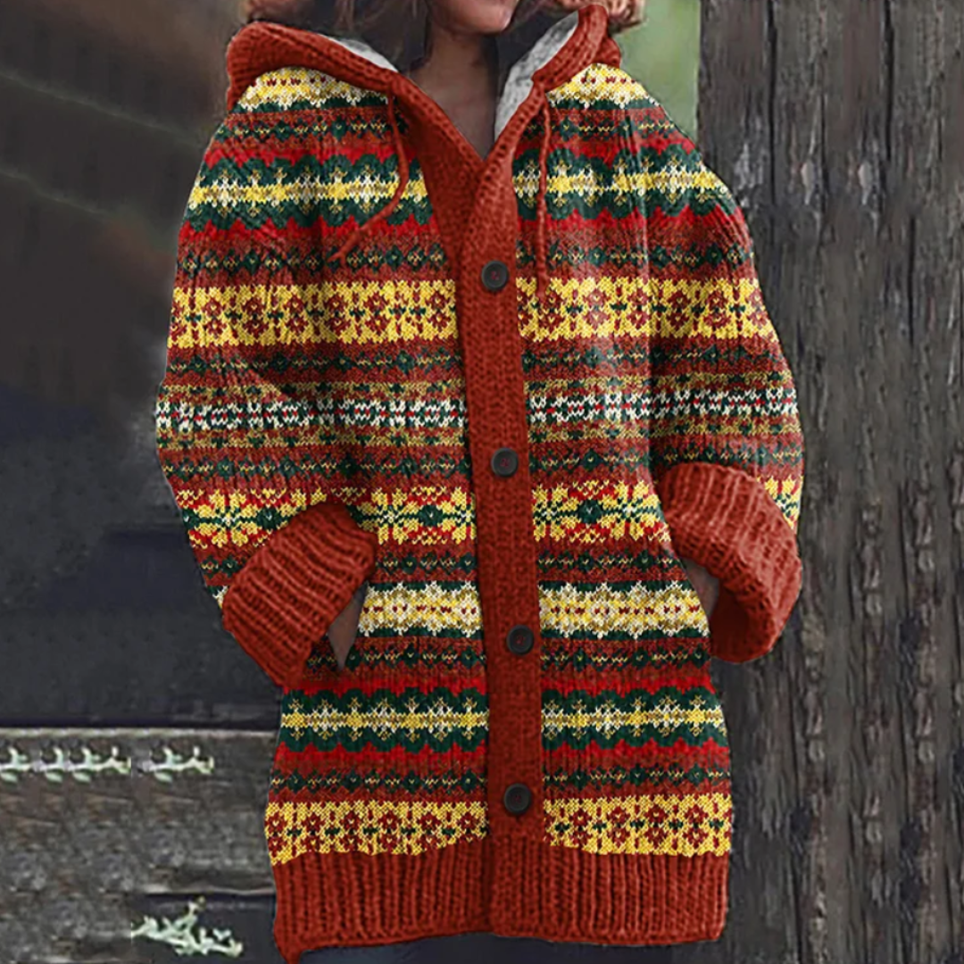 Sietske | Warm Hooded Wrap Cardigan