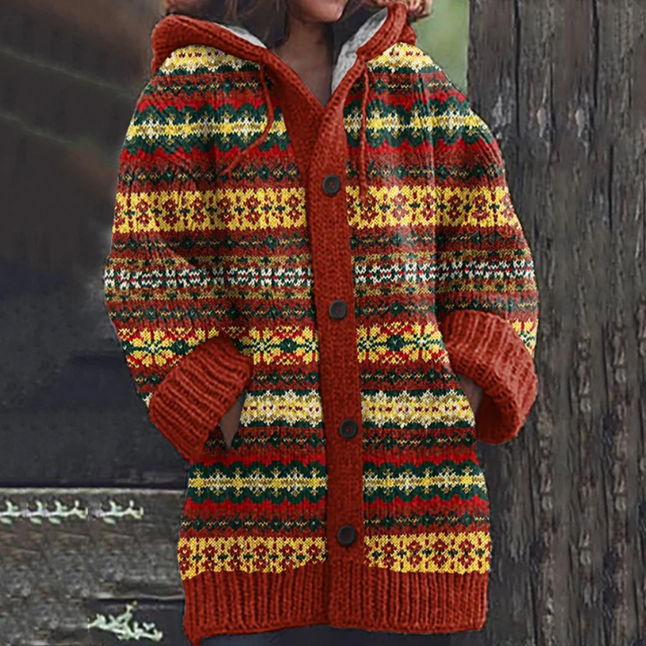 Sietske | Warm Hooded Wrap Cardigan