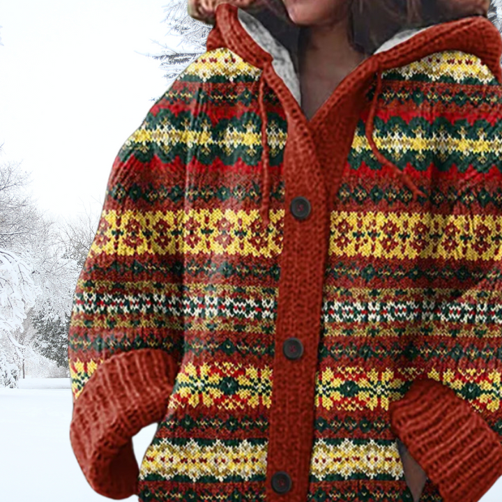 Sietske | Warm Hooded Wrap Cardigan
