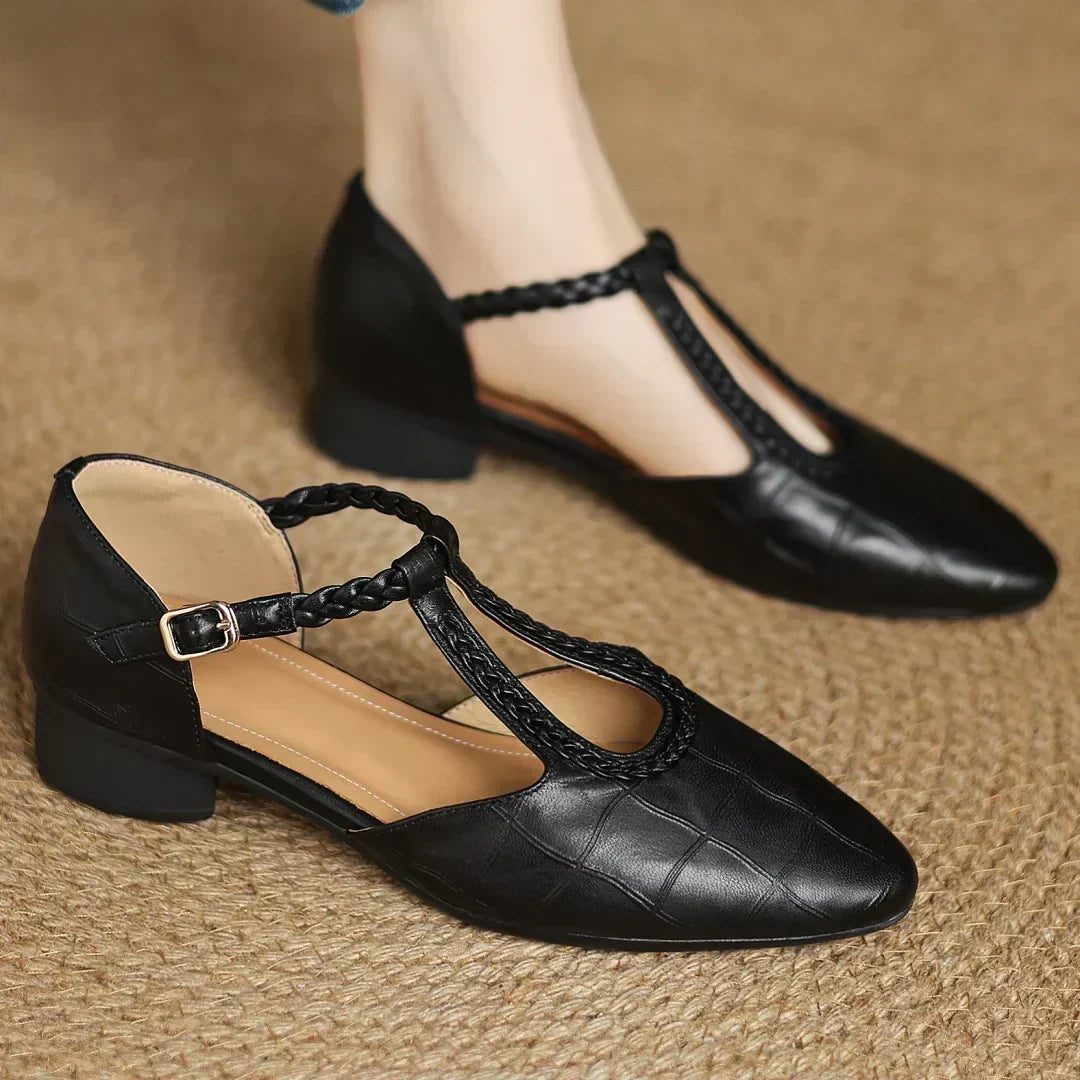 DELACROIX | Charlotte Leather Mary Jane Ballerinas