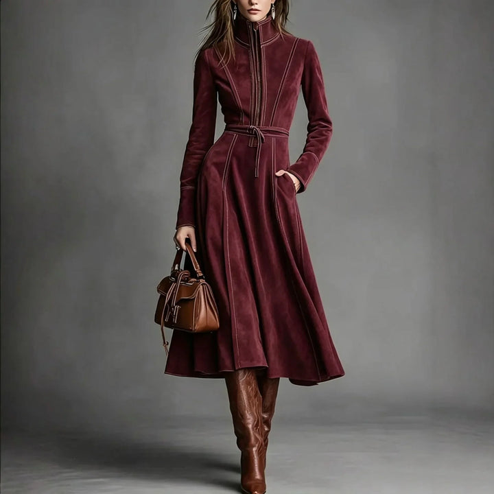 Lisa | Elegant Suede Winter Dress