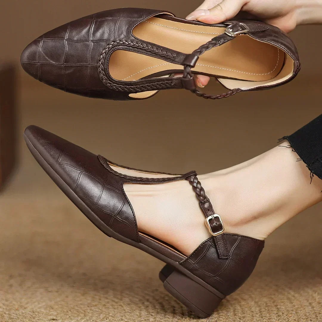 DELACROIX | Charlotte Leather Mary Jane Ballerinas