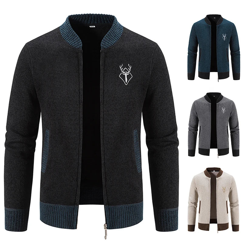Pieter | Men's Knitted Cardigan with Autumn Detail