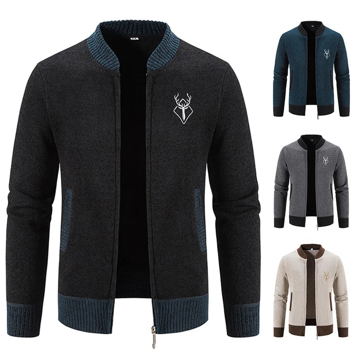 Pieter | Men's Knitted Cardigan with Autumn Detail