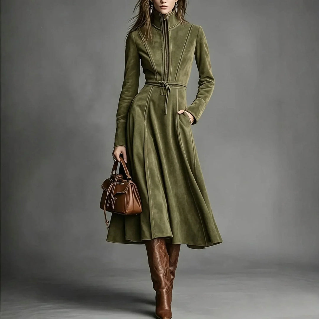 Lisa | Elegant Suede Winter Dress
