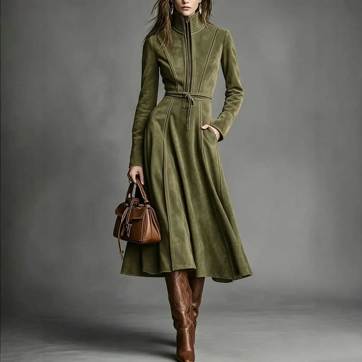 Lisa | Elegant Suede Winter Dress