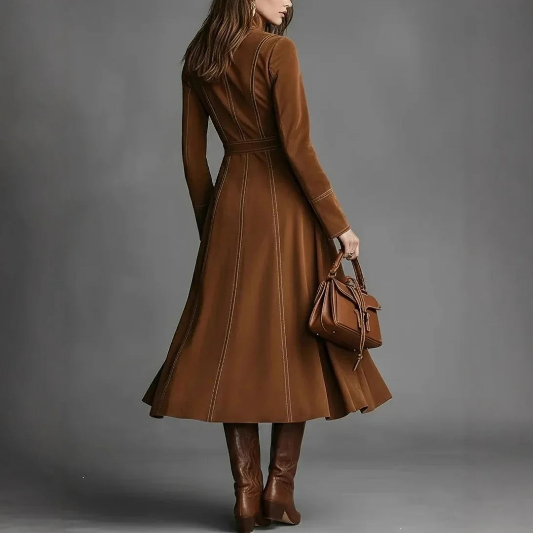 Lisa | Elegant Suede Winter Dress