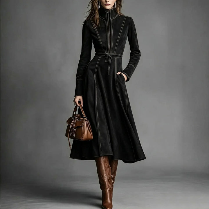 Lisa | Elegant Suede Winter Dress