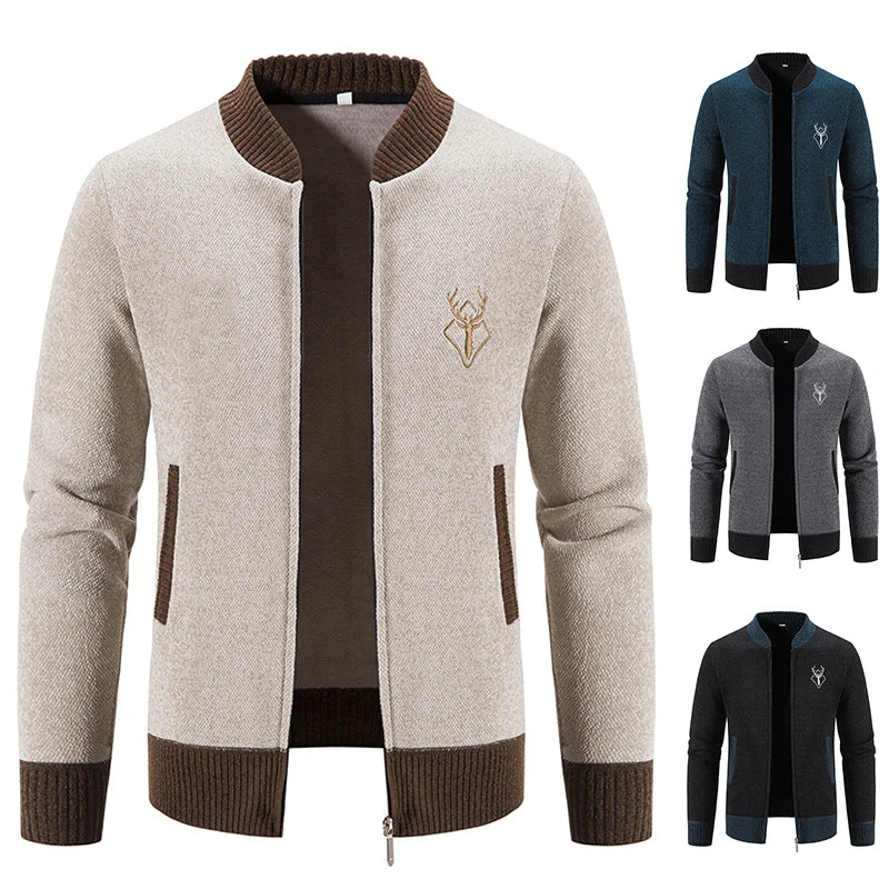 Pieter | Men's Knitted Cardigan with Autumn Detail