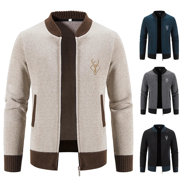 Pieter | Men's Knitted Cardigan with Autumn Detail