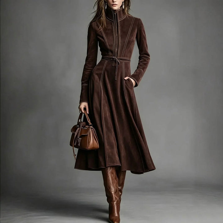 Lisa | Elegant Suede Winter Dress