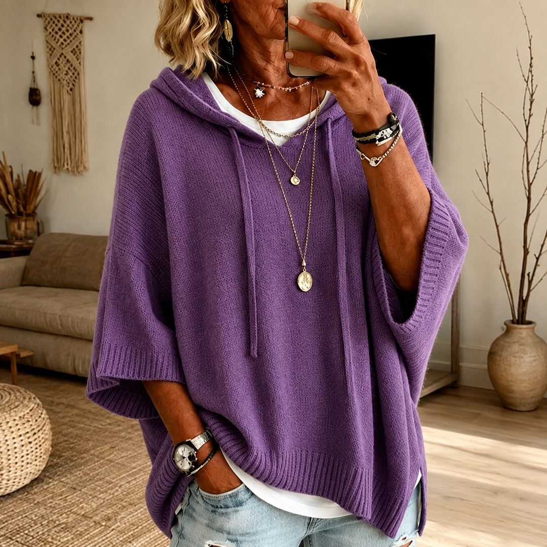 Elodie – Purple Poncho Jumper