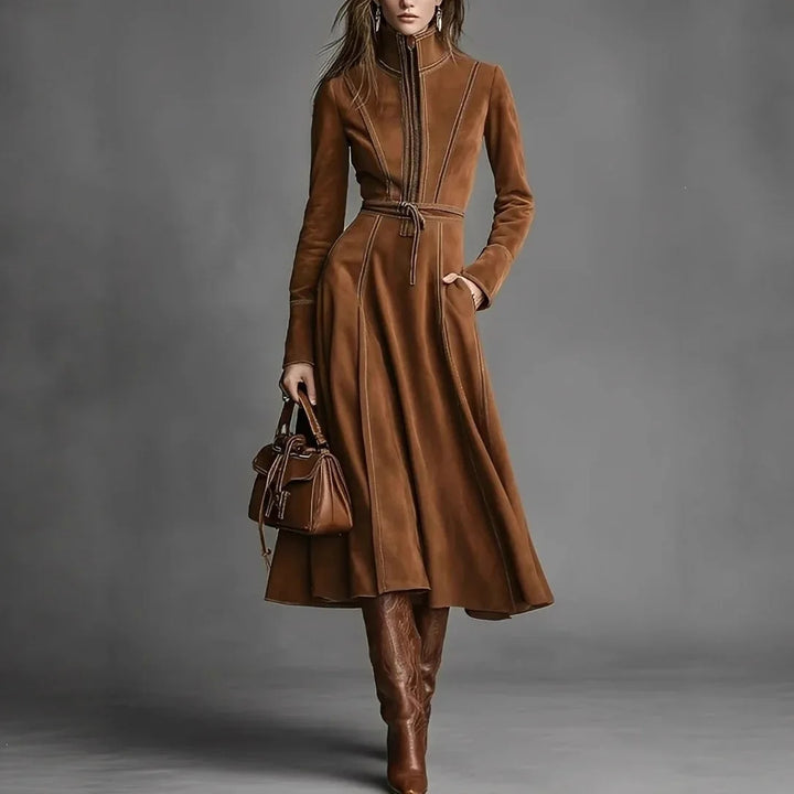 Lisa | Elegant Suede Winter Dress