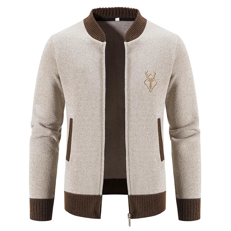 Pieter | Men's Knitted Cardigan with Autumn Detail