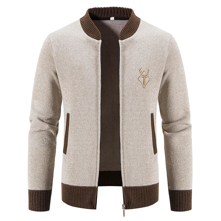Pieter | Men's Knitted Cardigan with Autumn Detail