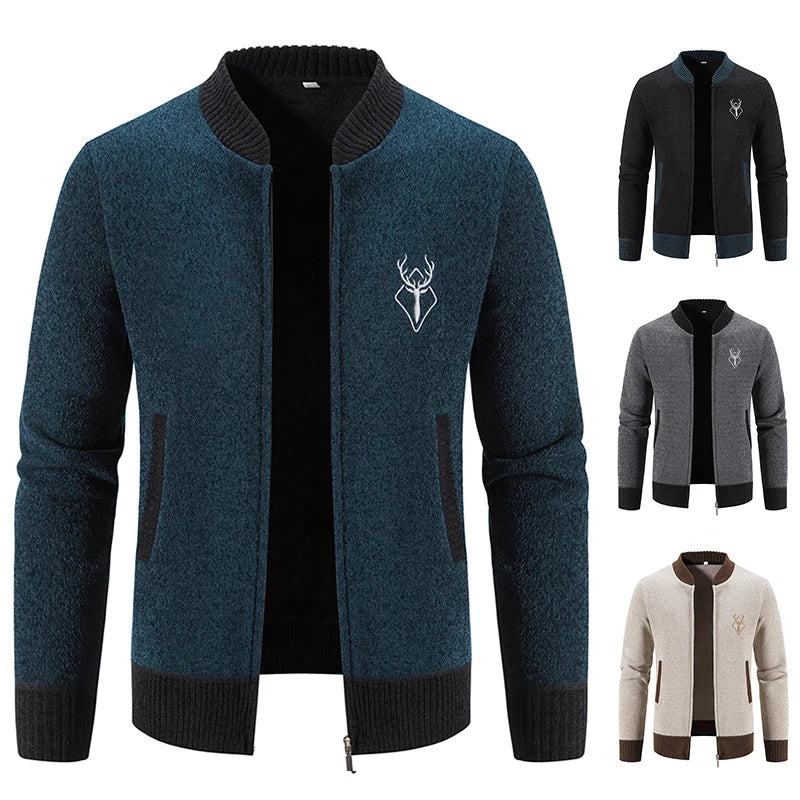 Pieter | Men's Knitted Cardigan with Autumn Detail