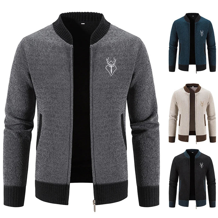 Pieter | Men's Knitted Cardigan with Autumn Detail