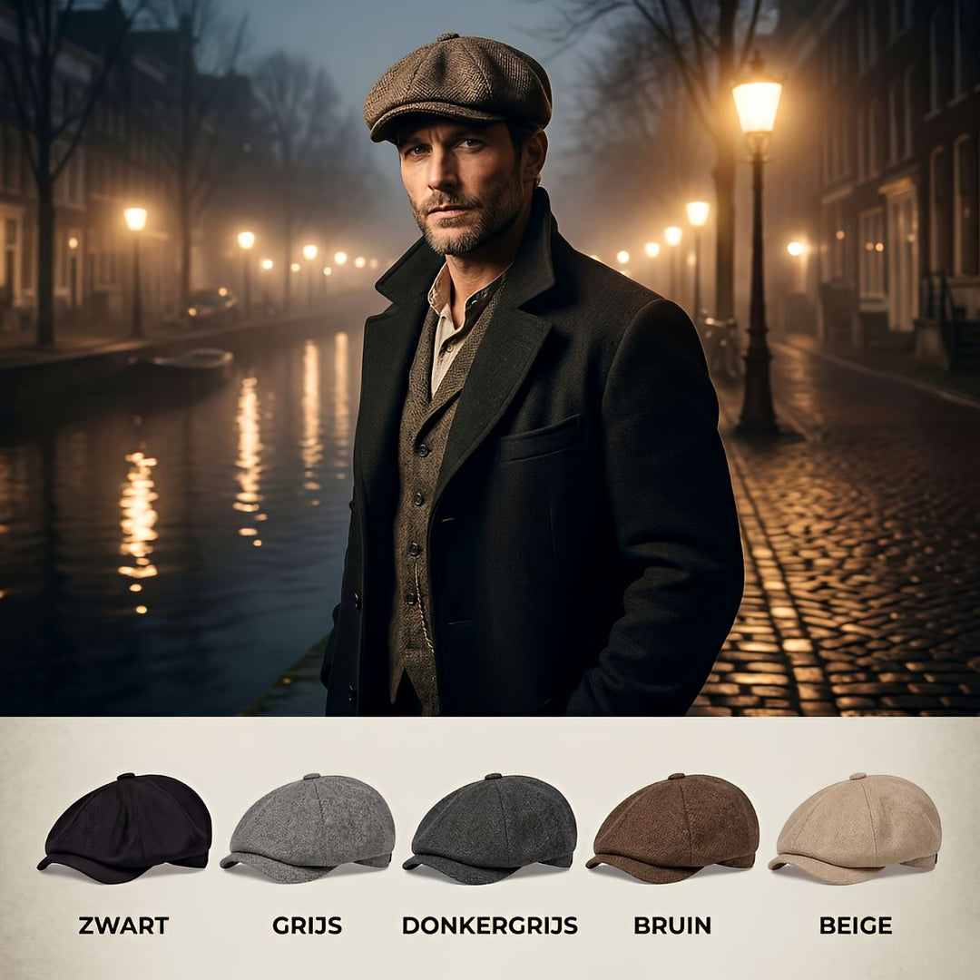 Shelby Vintage Flat Cap | Classic Retro Newsboy Cap