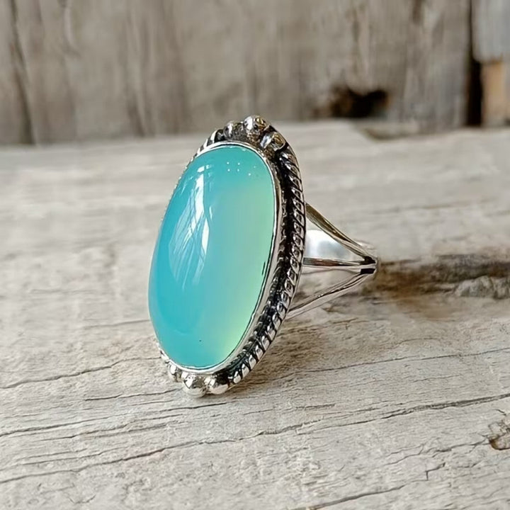Noemi Turquoise Ring with Braided Band