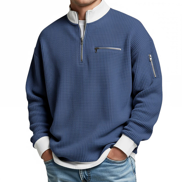 Men's Jumper | Waffle-Knit Half-Zip Jumper