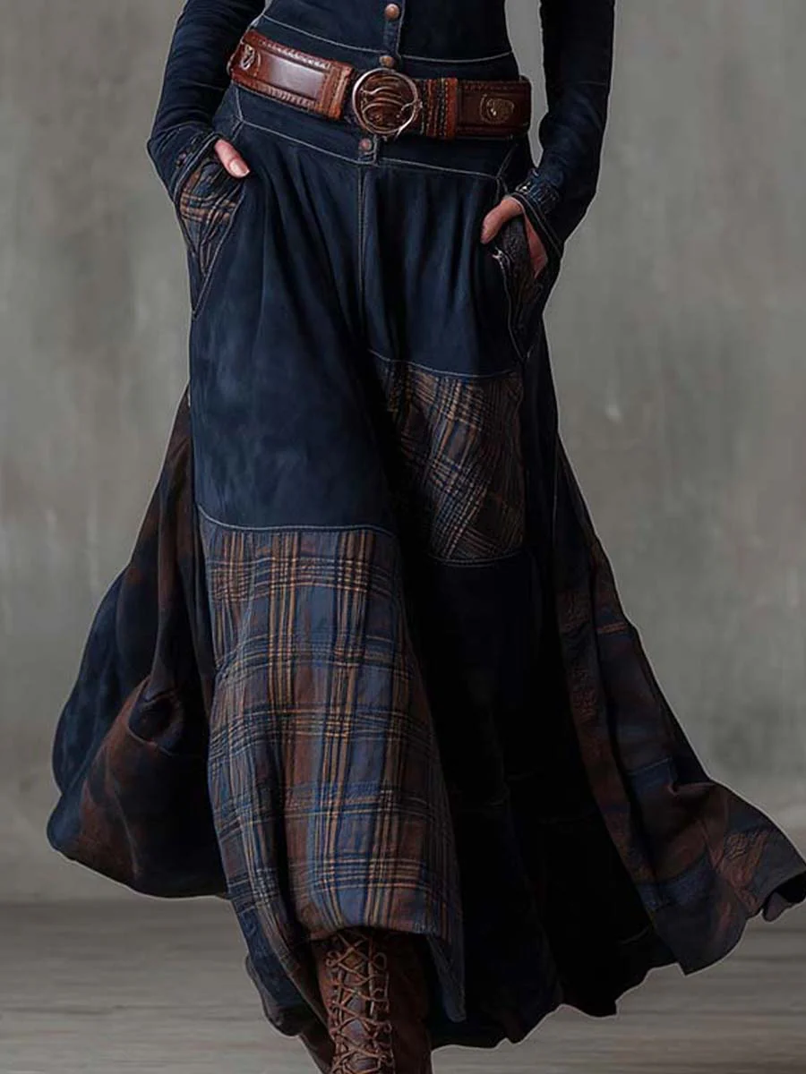Élise | Belted Suede Maxi Dress