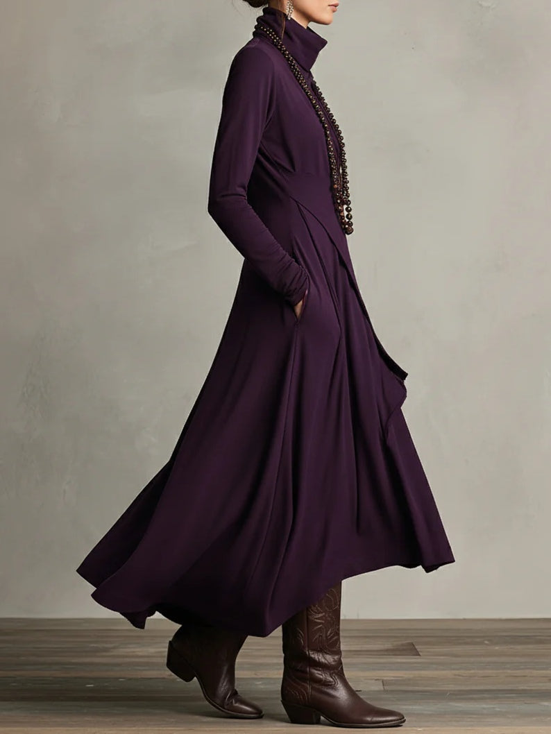 Arielle | Vintage Asymmetric Roll-Neck Dress