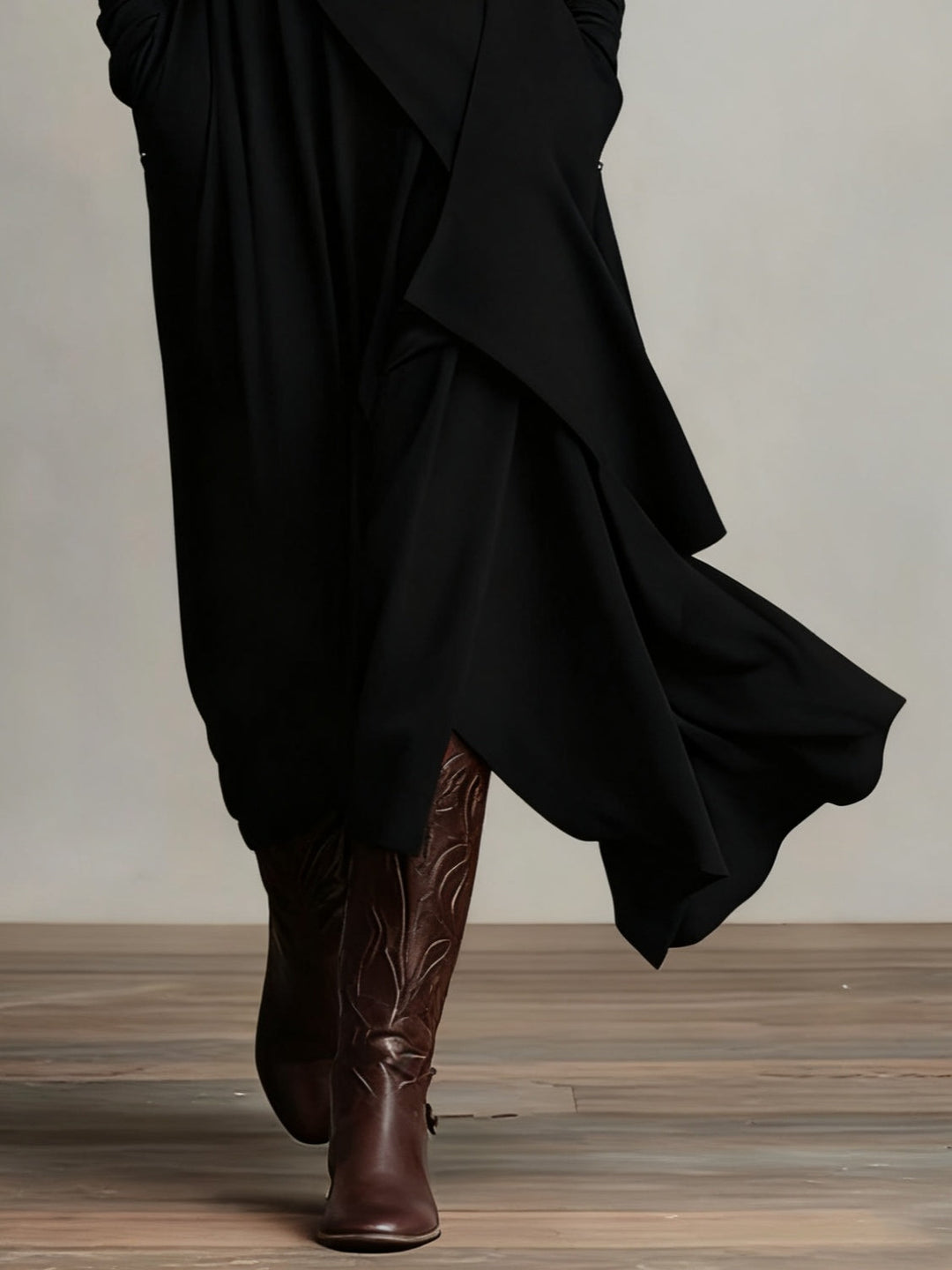 Arielle | Vintage Asymmetric Roll-Neck Dress