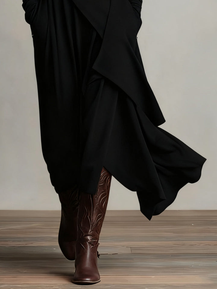 Arielle | Vintage Asymmetric Roll-Neck Dress