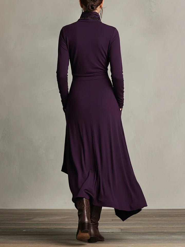 Arielle | Vintage Asymmetric Roll-Neck Dress