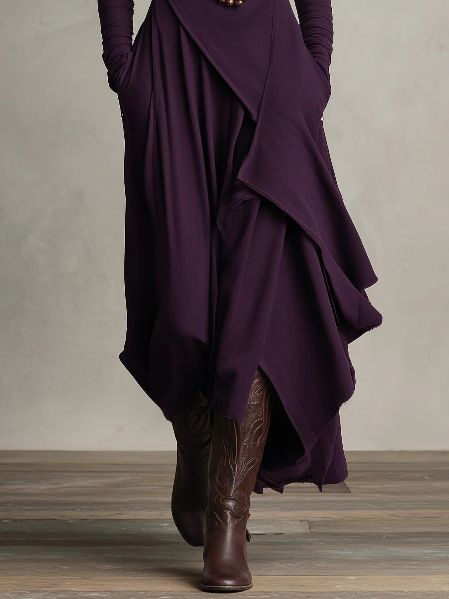 Arielle | Vintage Asymmetric Roll-Neck Dress