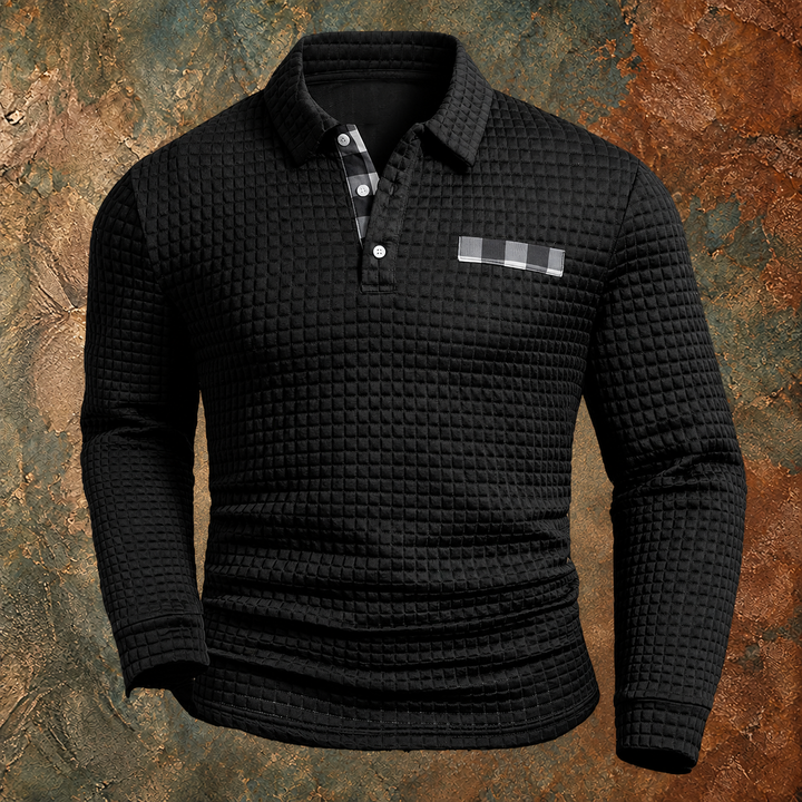 Jelle | Textured Long-Sleeve Polo