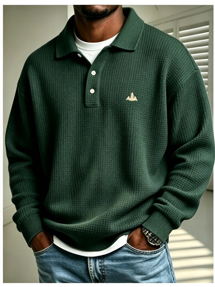Doris | Waffle Polo Sweatshirt
