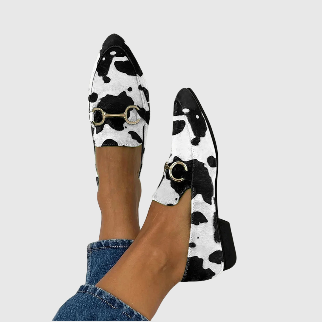 Anna | Printed Moccasins with Buckle Detail