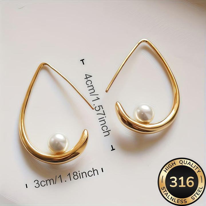 Graduated Pearl Hoop Earrings