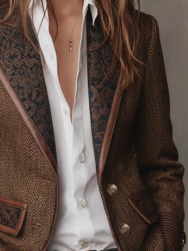 Gisèle | Blazer with Printed Chevron Panels