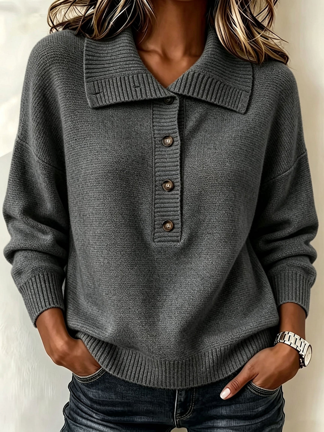 Nicole | Women's Autumn Button Jumper