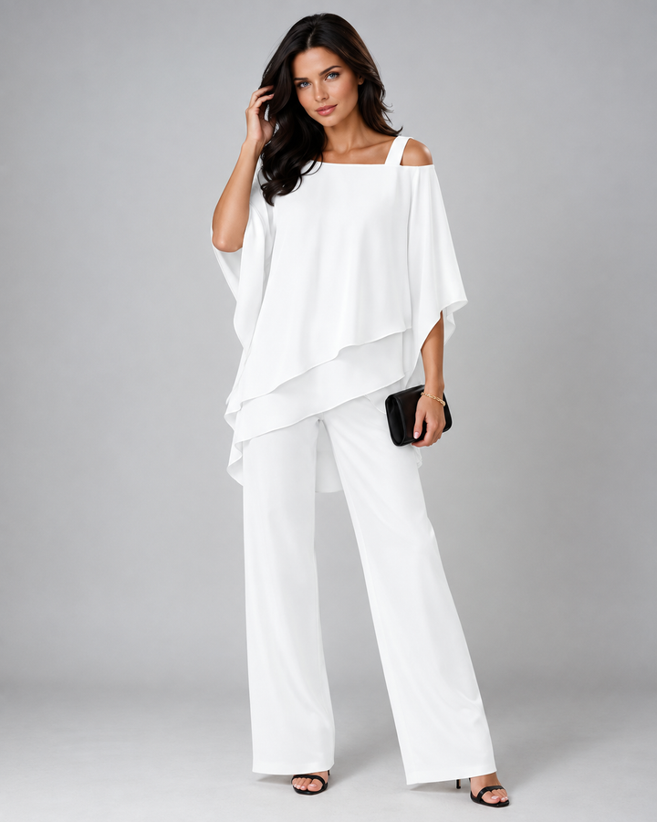 Monique™ | Elegant Two-Piece Set with Layered Top