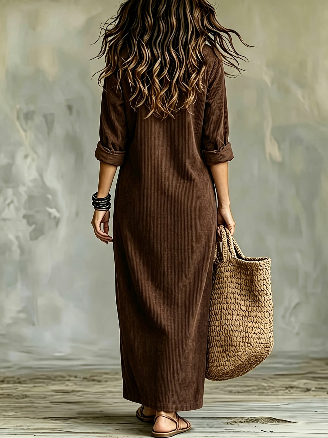 Leonora | Autumn Corduroy Shirt Dress