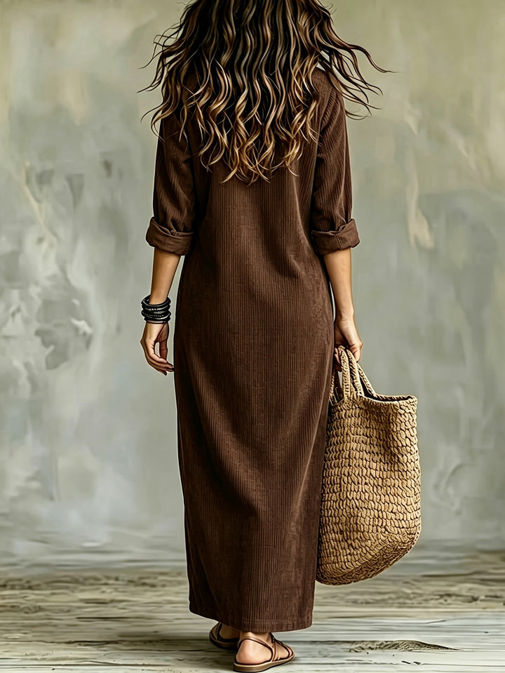 Leonora | Autumn Corduroy Shirt Dress