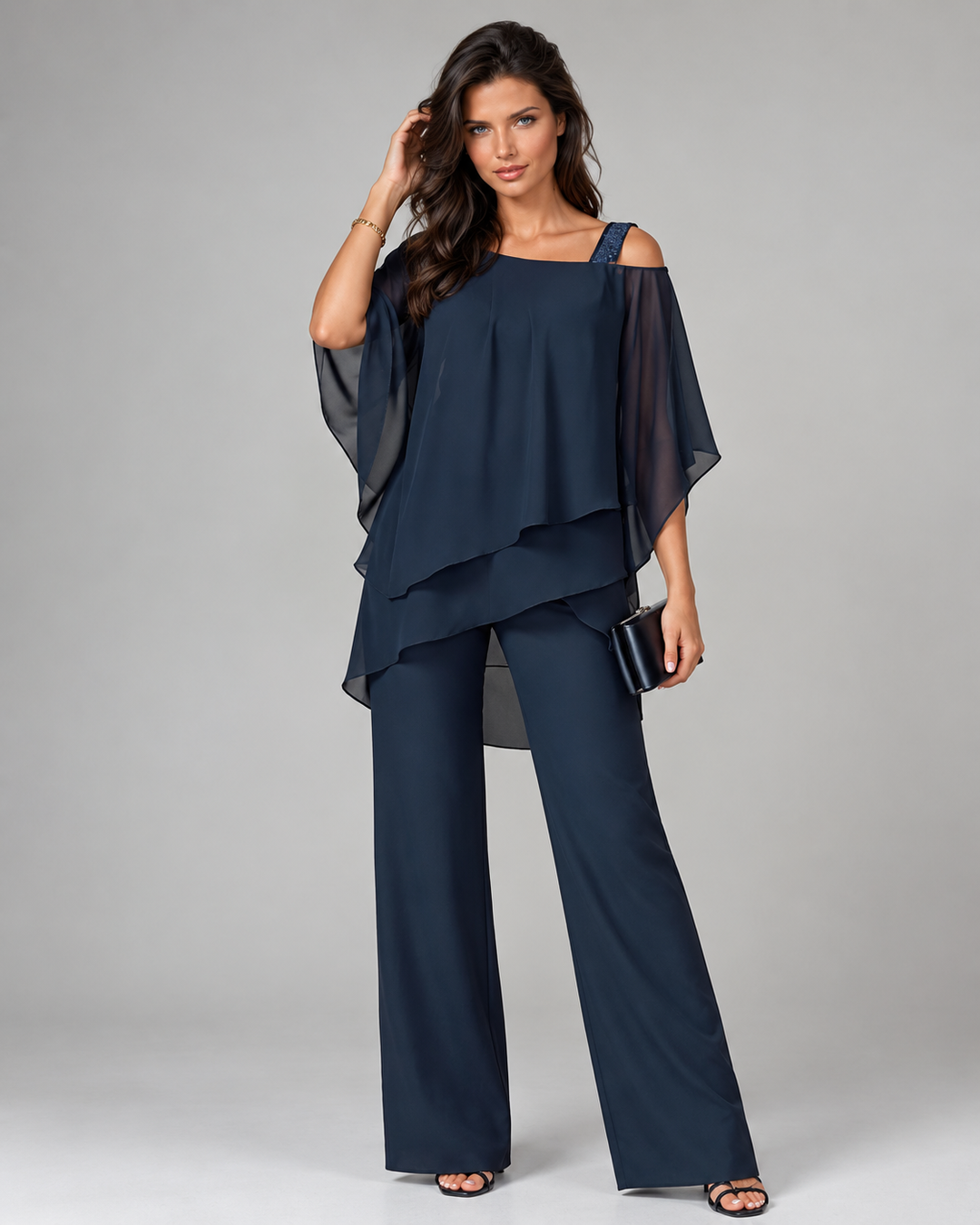Monique™ | Elegant Two-Piece Set with Layered Top