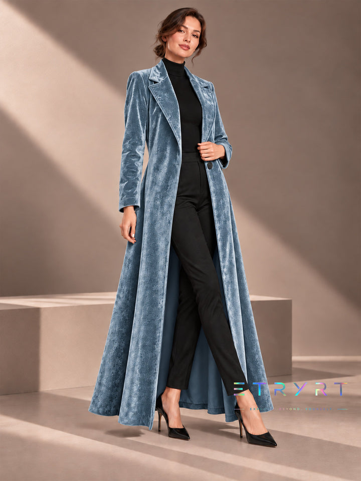 Béatrice | Long Open Velvet Coat