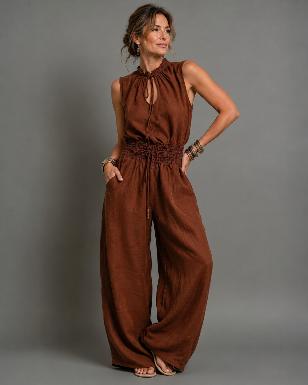 Jette Sleeveless Wide-Leg Jumpsuit