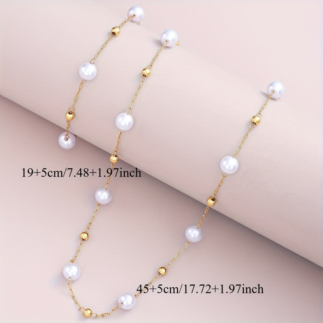 Delicate Pearl Necklace Jewellery Set