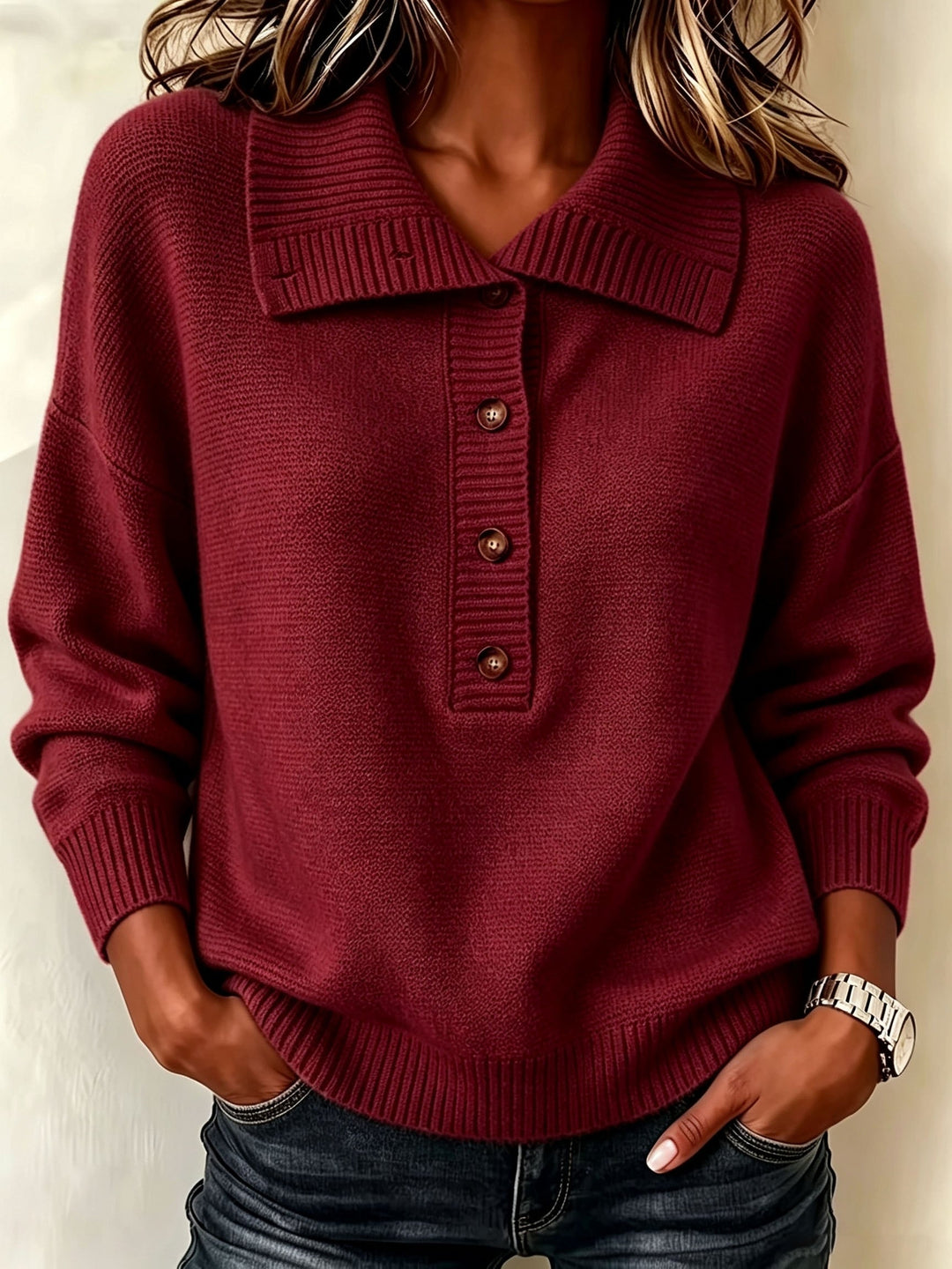 Nicole | Women's Autumn Button Jumper