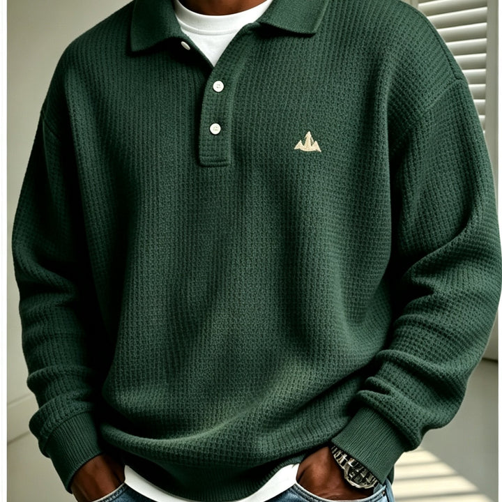 Doris | Waffle Polo Sweatshirt