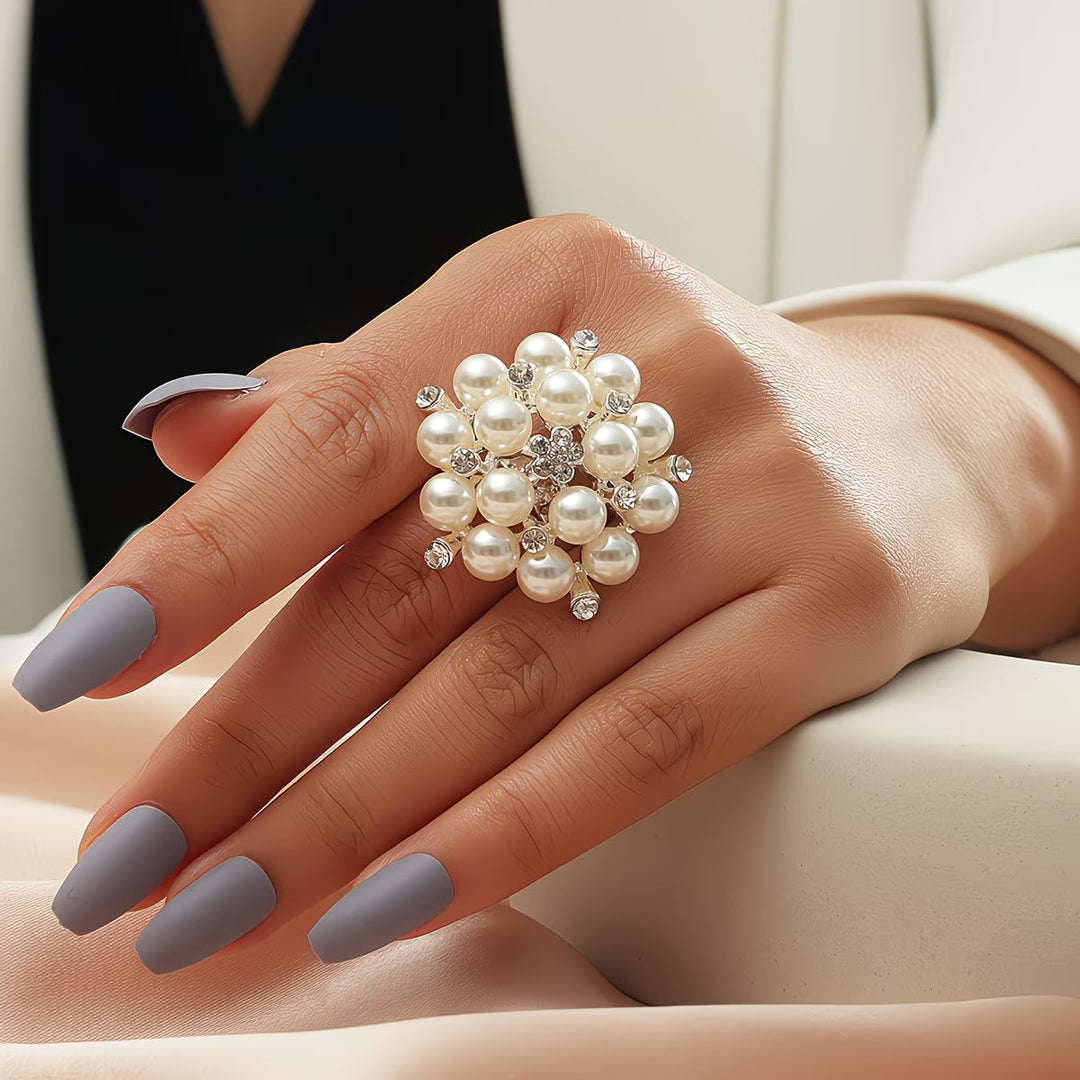 Adjustable Pearl Ring