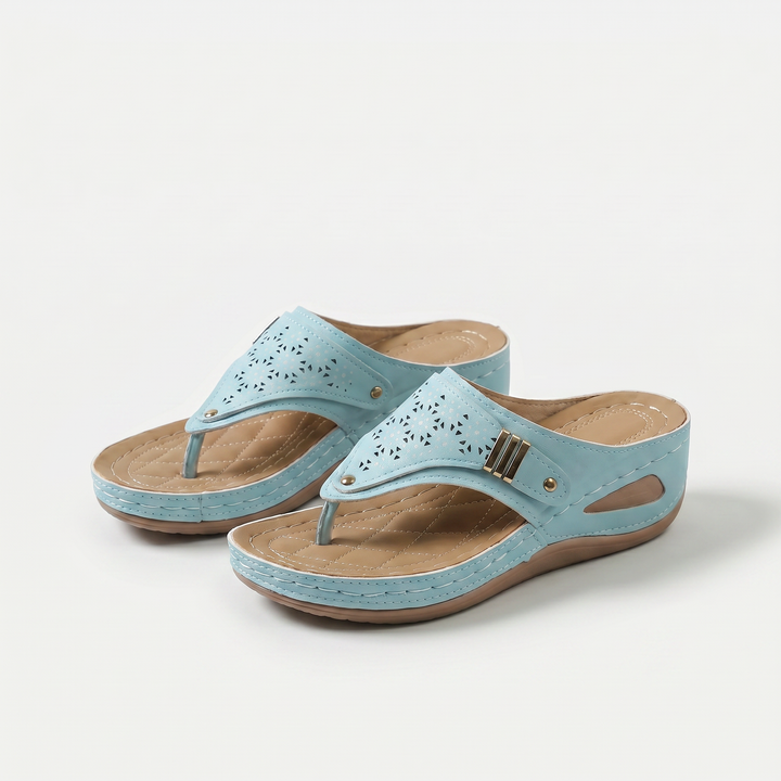 Élodie - Women's Wedge Toe-Post Sandal