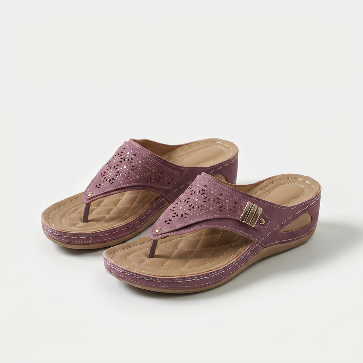 Élodie - Women's Wedge Toe-Post Sandal