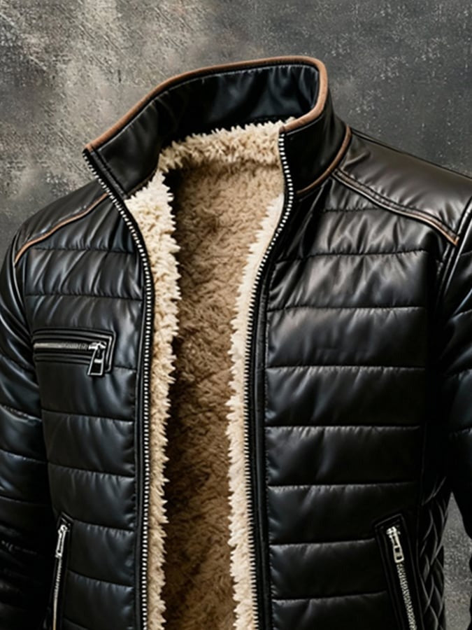High-Neck Coat with a Refined Cut